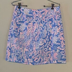 Lilly Pulitzer Blue and Pink Mini Skirt